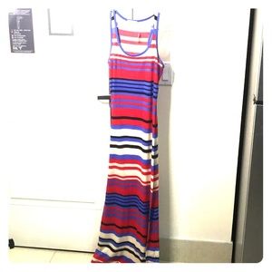 Active basic Stripped maxi dress razor tank soft lounge wear M